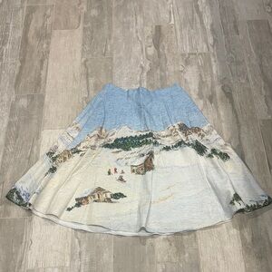Anthropologie/Coreylynncalter brand NWT Blue and White Mountain Skater Skirt